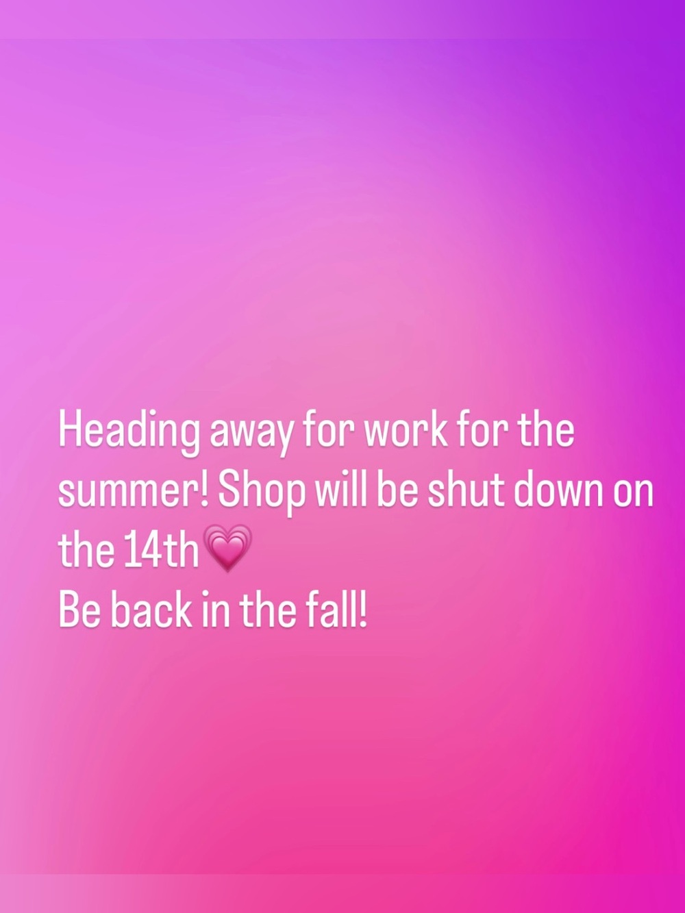Going away 😁